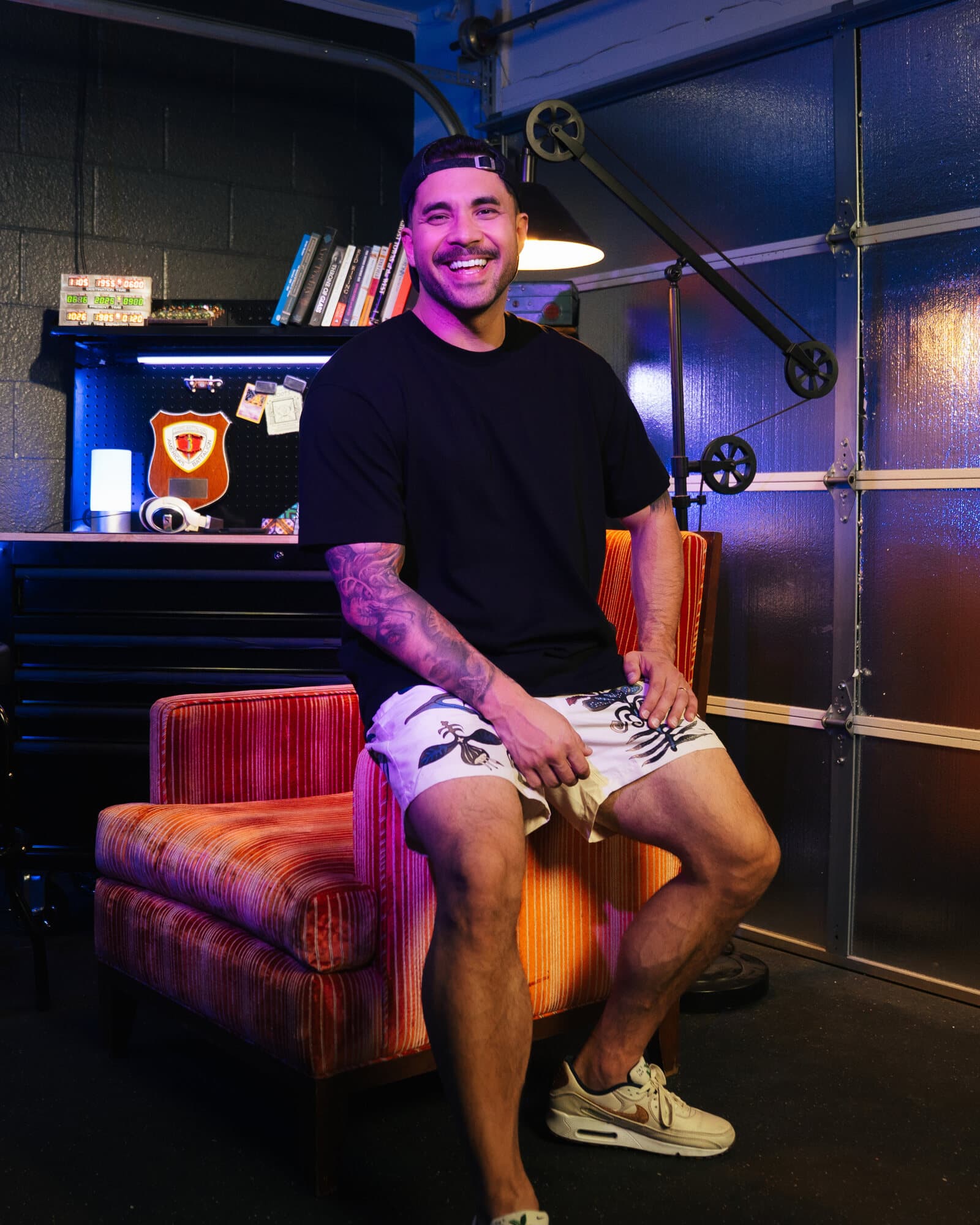 Tommy Geoco in his garage studio